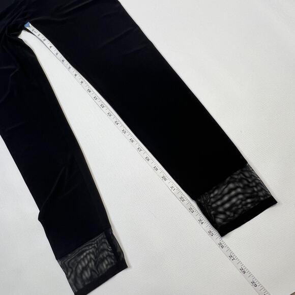 IC by Connie K Top Pants Set Womens Small Black Ruffle Sleeve Mesh Details USA - Picture 11 of 16